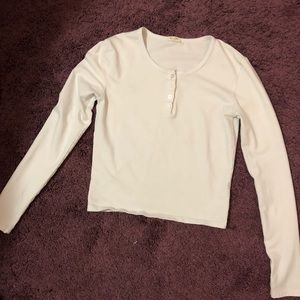 Pacsun Cropped White Long Sleeve Shirt